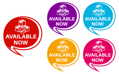 set available now icon. modern banner sale tag sign template vector illustration