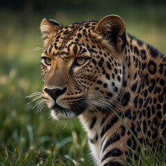 close up portrait of a leopard