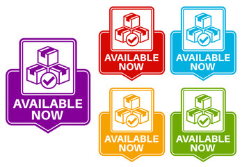 set available icon sign. product available label badge sticker template design vector illustration