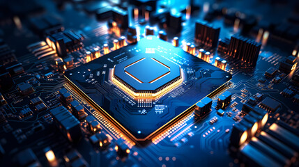 Obraz premium Computer chip, technological background