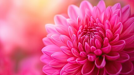 Obraz premium A close-up view of a vibrant pink flower, showcasing its delicate petals and soft texture, perfect for nature-inspired designs.