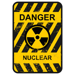Obraz premium Danger, Nuclear sign and sticker vector