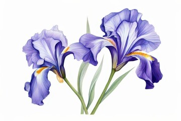 the AI Image Generator, Iris flower isolated on white background, beautiful spring plant
