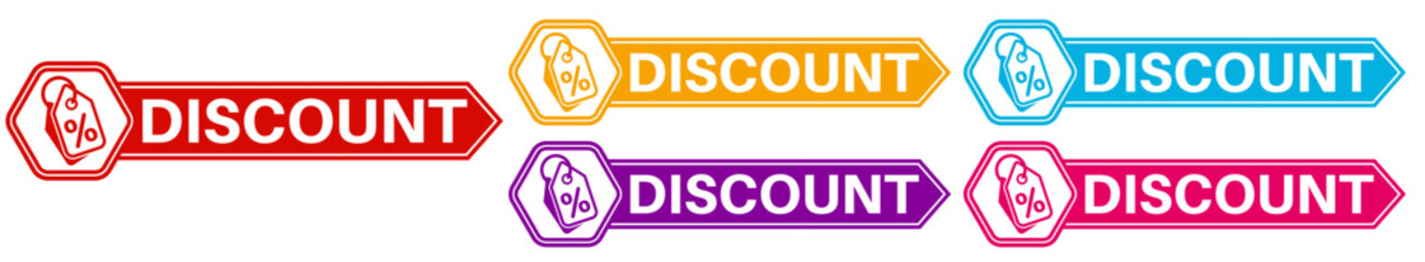 Set Sale tag discount labels icon sign symbol design template Vector illustration