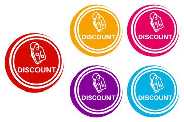 set discount sign icon. special offer promotional design label sticker banner template vector illustration