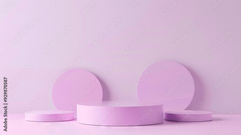 Poster Soft pink and purple circular shapes create a calming and minimalistic atmosphere, providing a stylish backdrop for various creative projects