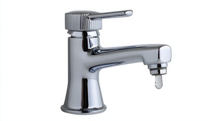 Modern Chrome Bathroom Faucet with Single Water Droplet