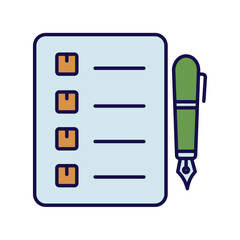 paper color line icon with white background vector stock illustration