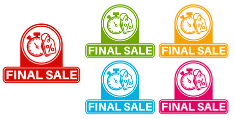 Set final sale icons sign Promotional banner labels sticker design vector illustration