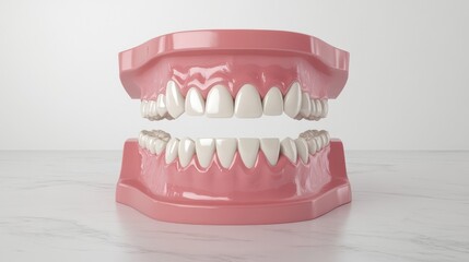 Obraz premium Perfect Smile, Realistic 3D Model of Human Teeth and Gums