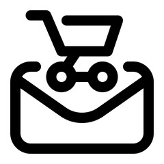 email shop, email marketing, email offer, emails, shopping, promotional email outline icon