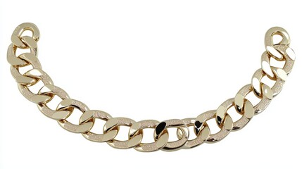 Gold Curb Chain Necklace with Textured Finish