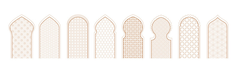 Islamic arch frame with arabic ornament