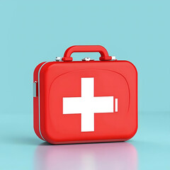 Obraz premium Aid kit, first aid kit, emergency kit, illustration of aid kit, medicine illustration