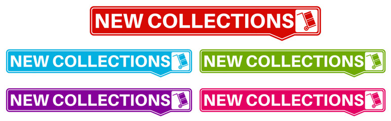 set new collections icon labels. High Quality banner sign template design vector illustration