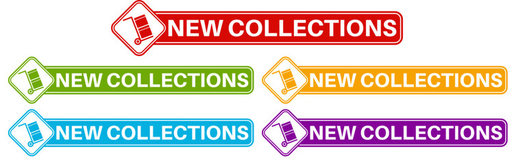 set new collections icon sign. new product symbol labels sticker design vector illustration