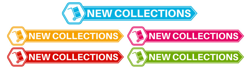 set new collections icon sign. new product symbol labels sticker design vector illustration
