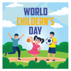 World children's day background. Happy International Children's Day design. flat vector modern illustration