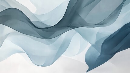A flowing abstract design with soft waves in shades of blue and gray.