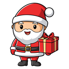 santa claus with gift box