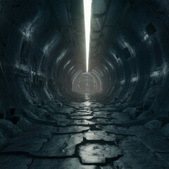 Surreal Spiral Cavern with Glowing Crystals and Organic Rock Formations