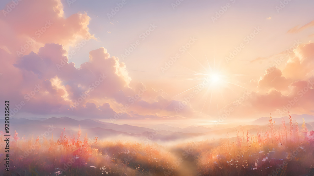 Canvas Prints sunrise in the mountains, ai generated