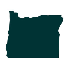Oregon state silhouette map isolated on transparent background.