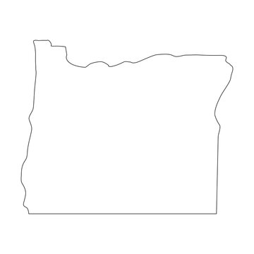 recommend clip art: Oregon state outline map isolated on transparent background.