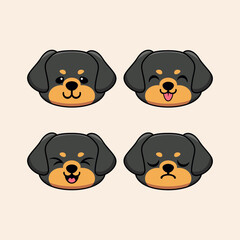 rottweiler dog bundling vector illustration.