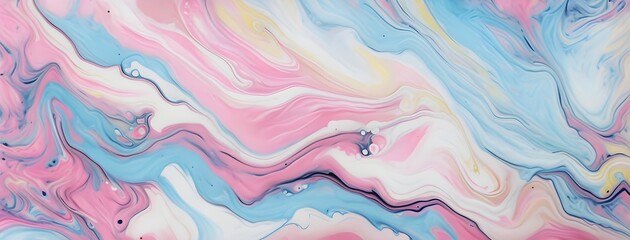 abstract painting with fluid swirling pastel colors