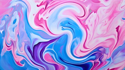 abstract painting with fluid swirling pastel colors