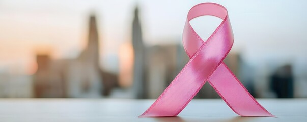 USA skyline with mental health awareness ribbon, World Mental Health Day, world mental health day symbol