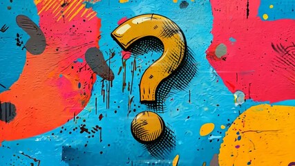 Question mark. Abstract background in colors and patterns for Ask a Stupid Question Day
