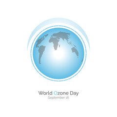 World Ozone Day Creative illustration, September 16. Earth covered with ozone layer.