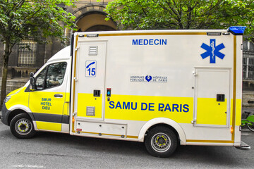 France. Paris. Summer. Medicine. Ambulance © Yury