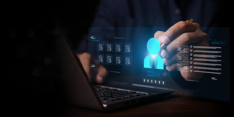 HR, Human resources management concept. Recruitment, Employment, Headhunting, Team building.