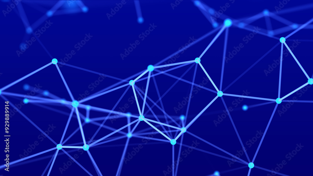 Poster modern design of network connection structure. abstract background with interlacing dots and lines. 