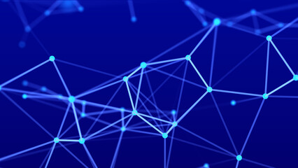 Modern design of network connection structure. Abstract background with interlacing dots and lines. 3D rendering.