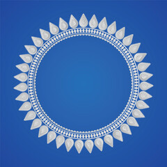 Durga Puja, Sale. Tag, Poster, Elegant White Floral Border with Pearl Accents, Frame, Border, Happy Durga Puja,
