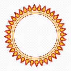 Durga Puja, Sale, Tag. Png. Background, Frame, Border, Ornate Circular Frame with Floral Patterns, Happy Durga Puja,

