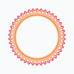 Durga Puja, Sale, Tag. Png. Background, Frame, Border, Ornate Circular Frame with Floral Patterns, Happy Durga Puja,
