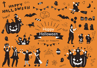 Fototapeta premium ハロウィンを楽しむ人達