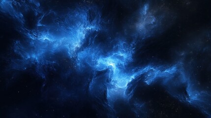 Fototapeta premium A mesmerizing depiction of cosmic clouds in shades of blue, evoking a sense of wonder.