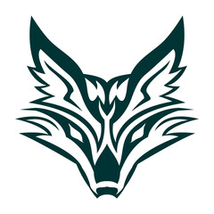 Fox silhouette for logo design  isolated on transparent background.