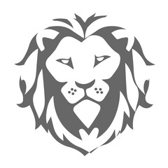 Lion head silhouette for logo design isolated on transparent background.