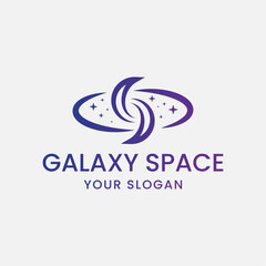 Minimalist Galaxy Space Logo Vector Illustration