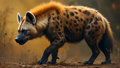 spotted hyena in the savannah
