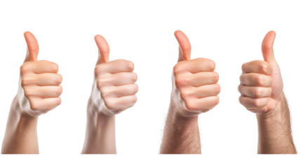 A collection of hands displaying thumbs up gestures, symbolizing approval, positivity, and encouragement in various settings.