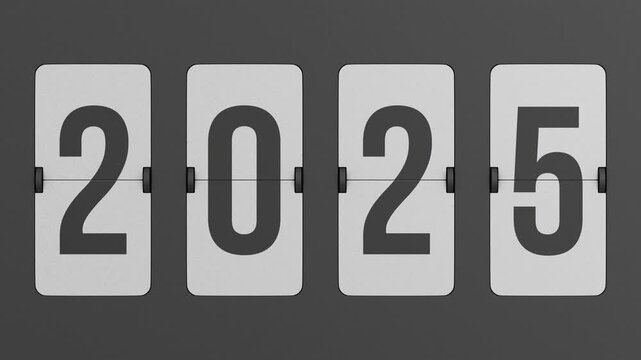 Flip black scoreboard 2025. 3D render