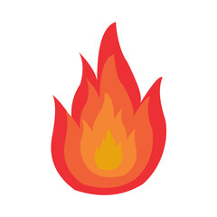 a simple burning fire or flame icon colored red-orange-yellow with png transparent background 